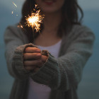 person with a sparkler